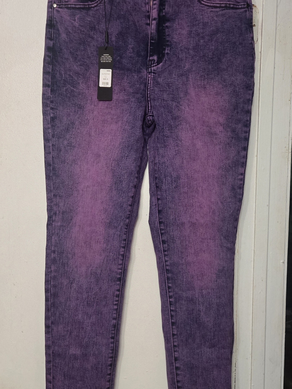 Fashion Nova Purple Washed Skinny Jeans - Women